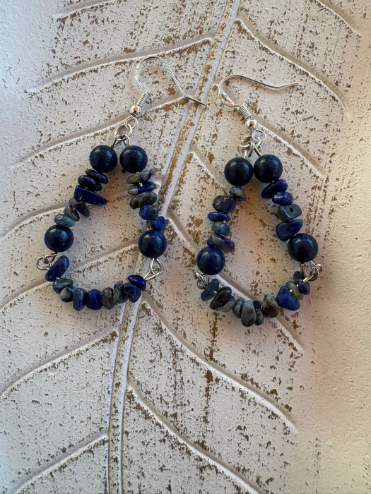 Cercei triunghi din Lapis Lazuli și pietre naturale [2]