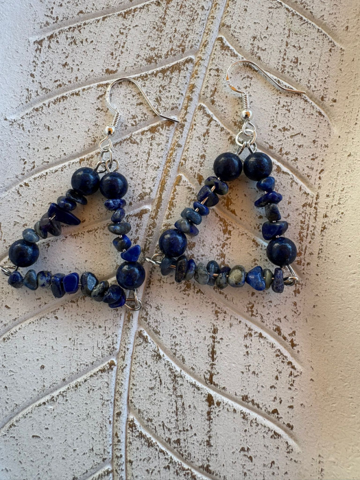 Cercei triunghi din Lapis Lazuli și pietre naturale [1]