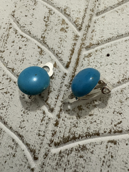 Cercei turcoaz cabochon clips [3]