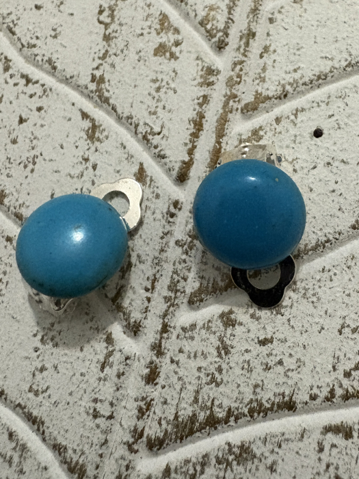 Cercei turcoaz cabochon clips [2]
