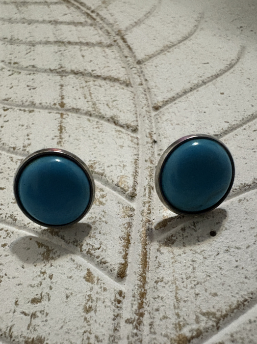 Cercei turcoaz cabochon șurub [2]