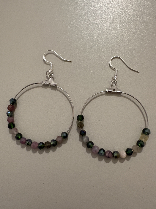 Cercei cerc turmalină și cristale verzi [2]