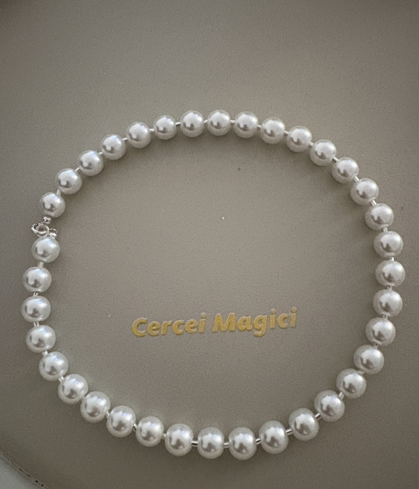 colier perle albe argint cercei magici [3]