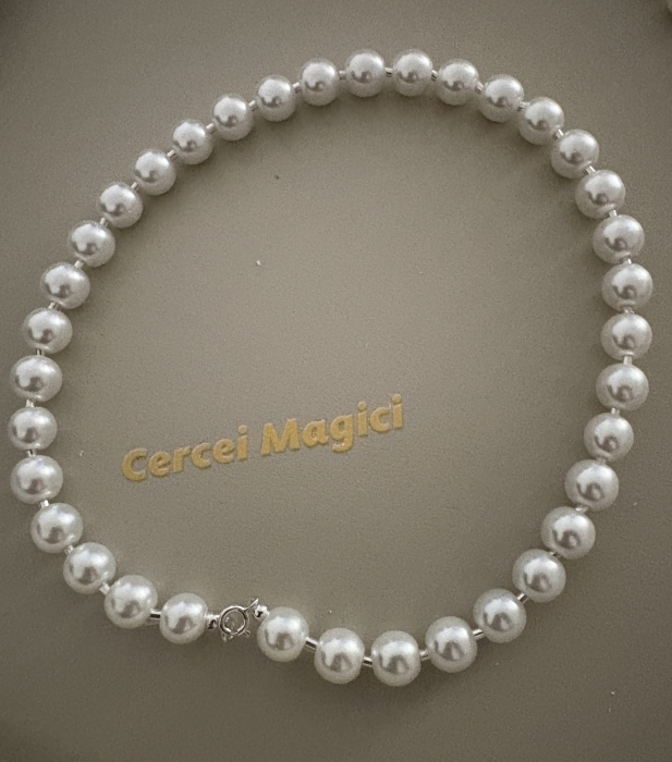 colier perle albe argint cercei magici [4]