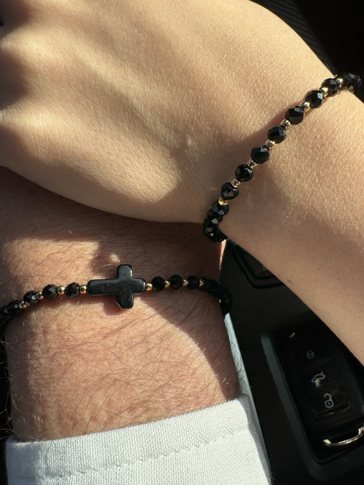 Set Cristale Negre El & Ea – Argint 925 placat cu aur [7]