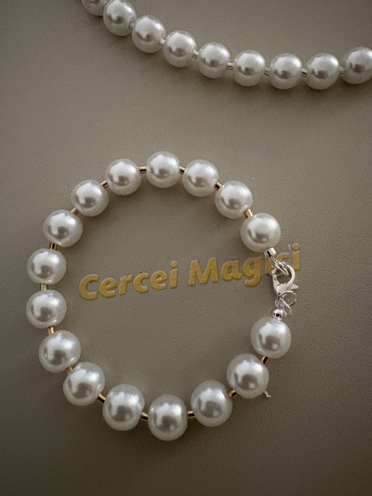 set perle argint cercei magici [3]