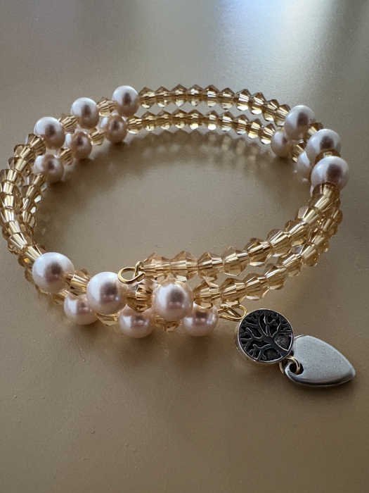  Set elegant 3 piese Perle de Mallorca și Cristale Crem [6]