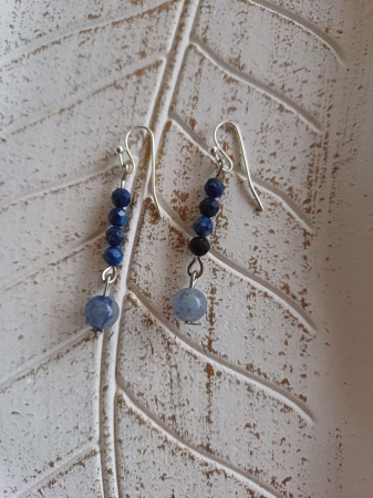 Lapis lazuli - Cercei Magici Agat Albastru si Lapis Lazuli