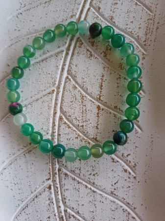 Bratari Zodii - &#128308 Bratara Agat verde si Rubin