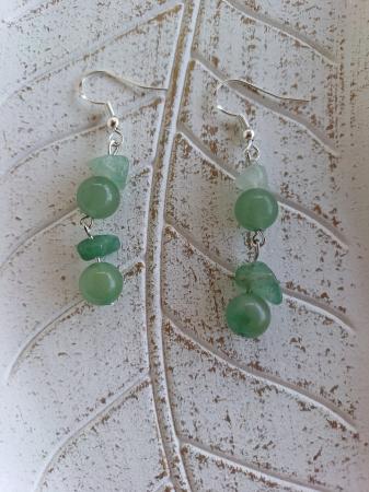 Aventurin Verde - cercei-aventurin-natural-scurt-lung-handmade