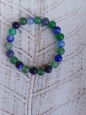 Bratari Copii - ✨ Bratara Agat verde si albastru
