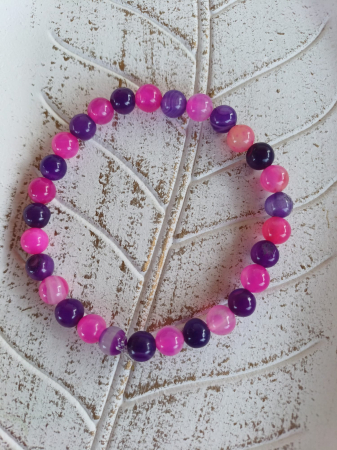 6. Chakra Fruntii - Centrul Maturitatii psihologice (al treilea ochi) – Ajna - Bratara Agat mov si Agat roz