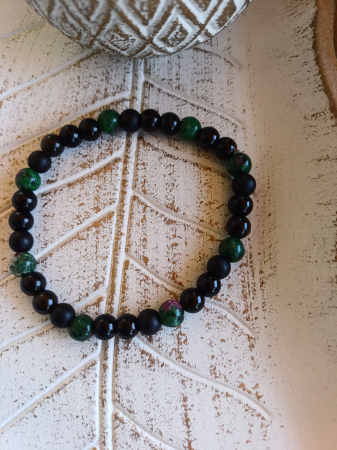 Bratari Zodii - Brățară cu turmalină neagră, onix și obsidian pentru protecție energetică și împământare – Cercei Magici