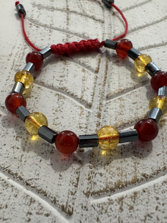 Gri - Brățară Carneol, Citrin și Hematit – energie, vitalitate și echilibru