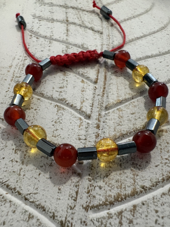Brățară Carneol, Citrin și Hematit – energie, vitalitate și echilibru [1]