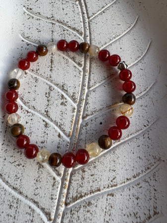 Brățară Carneol cu Citrin & Ochi de Tigru – Curaj, Vitalitate și Abundență [3]