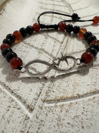 Carneol - Brățară handmade cu infinit