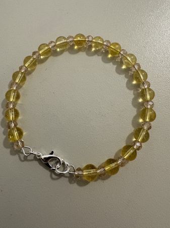 Citrin - Brățară citrin și cristale crem