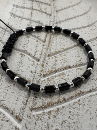 Pentru el - Brățară Cristale Cilindrice Fațetate și Argint 925 – claritate și stabilitate