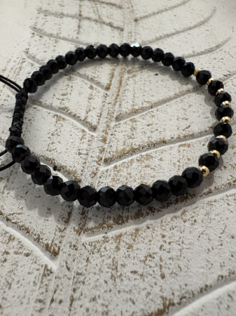 Brățară cristale negre cu argint placat cu aur – bijuterie handmade [1]