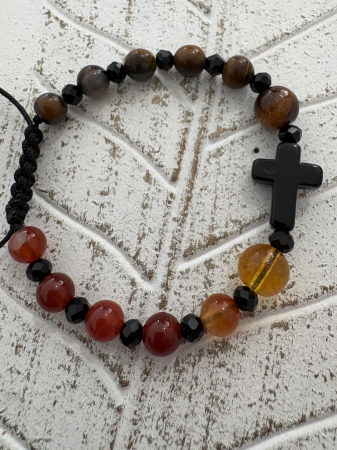 Brățară Curaj și Bunăstare cu Pietre Naturale și Cruce [3]