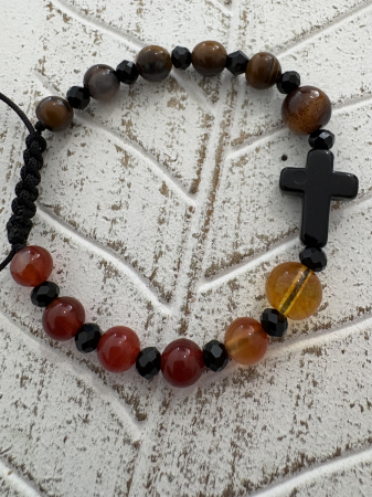 Brățară Curaj și Bunăstare cu Pietre Naturale și Cruce [2]