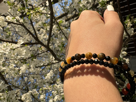 Brățară dublă citrin ochi de tigru carneol [4]