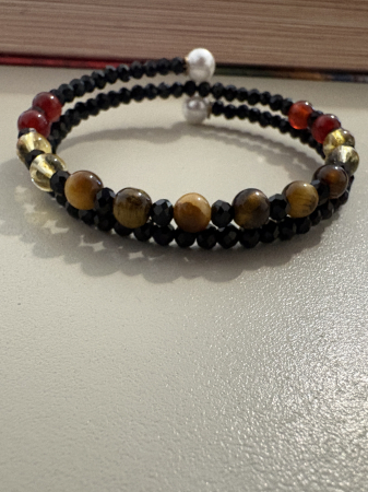 Brățară dublă - Brățară dublă citrin ochi de tigru carneol