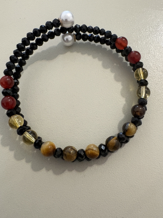 Brățară dublă citrin ochi de tigru carneol [3]