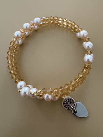 Brățară dublă Perle de Mallorca și Cristale Crem – Eleganță și Feminitate [4]