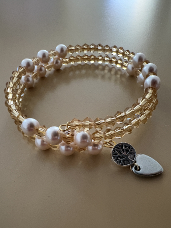 Brățară dublă Perle de Mallorca și Cristale Crem – Eleganță și Feminitate [1]