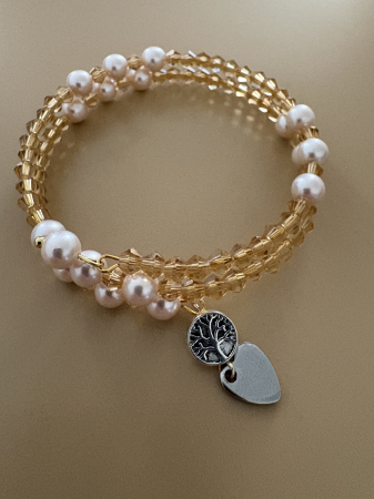 Brățară dublă Perle de Mallorca și Cristale Crem – Eleganță și Feminitate [2]
