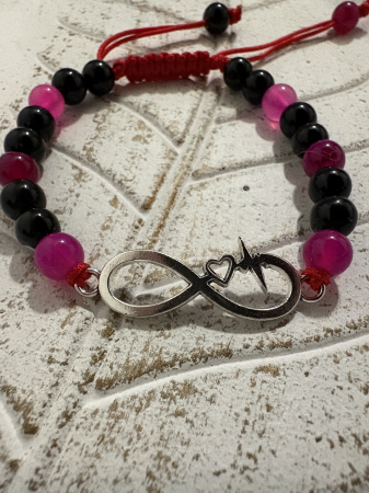 Brățară EA din agat roz și onix – Infinit Iubire [1]