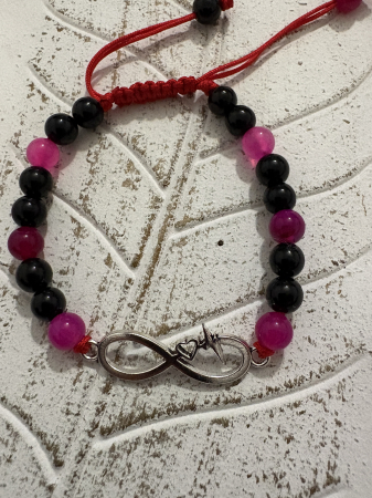 Brățară EA din agat roz și onix – Infinit Iubire [2]