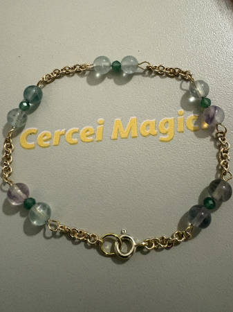 Fluorit - bratara-fluorit-aventurin-argint-placat