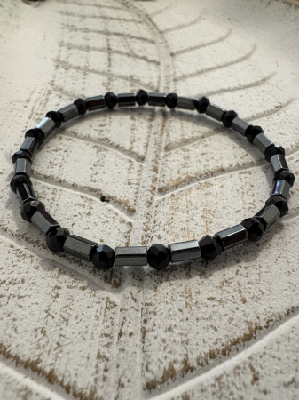 Produse - Brățară Hematit și cristale – bijuterie handmade