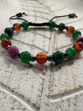 Brățară Jad, Carneol, Rubin și Hematit – energie vibrantă [2]