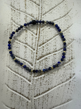 Brățară Lapis Lazuli cu tuburi Argint 925  – Delicată & Elegantă [5]