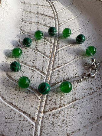 Brățară Malachit & Jad Verde – Echilibru, Abundență & Protecție [2]