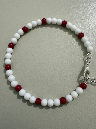Produse - Brățară Mărțișor – Onix Alb și Coral