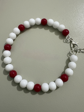 Produse - Brățară Mărțișor – Coral și Onix Alb 6mm