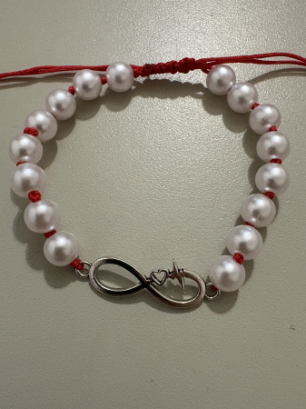 Brățară perle infinit șnur roșu [1]