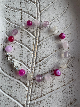 Brățară Plutitoare cu Agat Roz, Citrin, Jad Mov & Cuart Roz – Energie Feminină, Argint 925 [3]