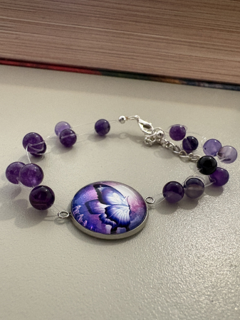 Brățară plutitoare ametist fluture