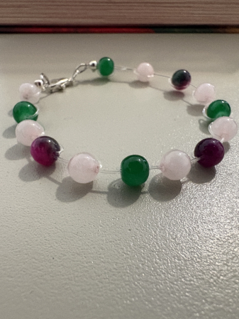 Brățară plutitoare cuarț jad rubin [1]