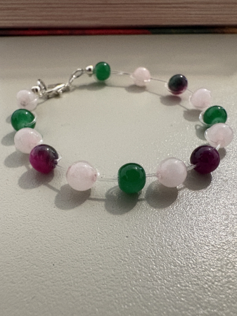 Brățară plutitoare cuarț jad rubin