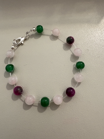 Brățară plutitoare cuarț jad rubin [3]