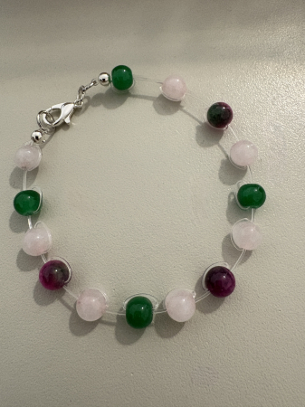 Brățară plutitoare cuarț jad rubin [2]