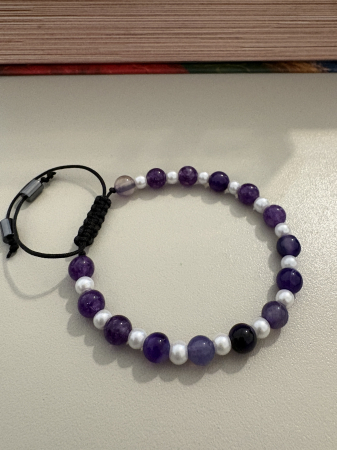 Brățară șnur ametist perle