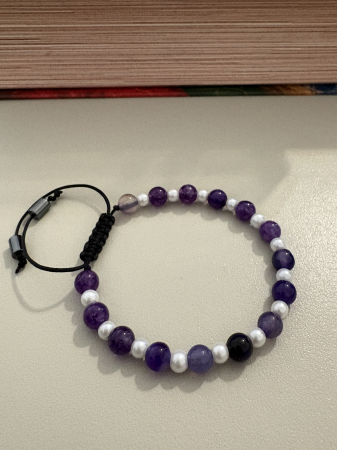 Brățară șnur ametist perle [2]